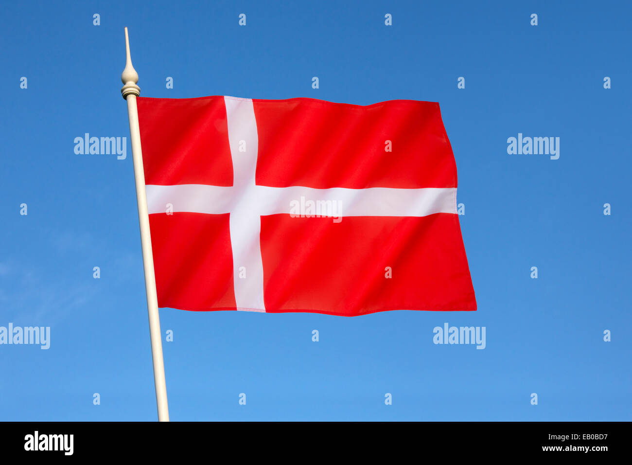 Flagge von Dänemark - Dannebrog Stockfoto