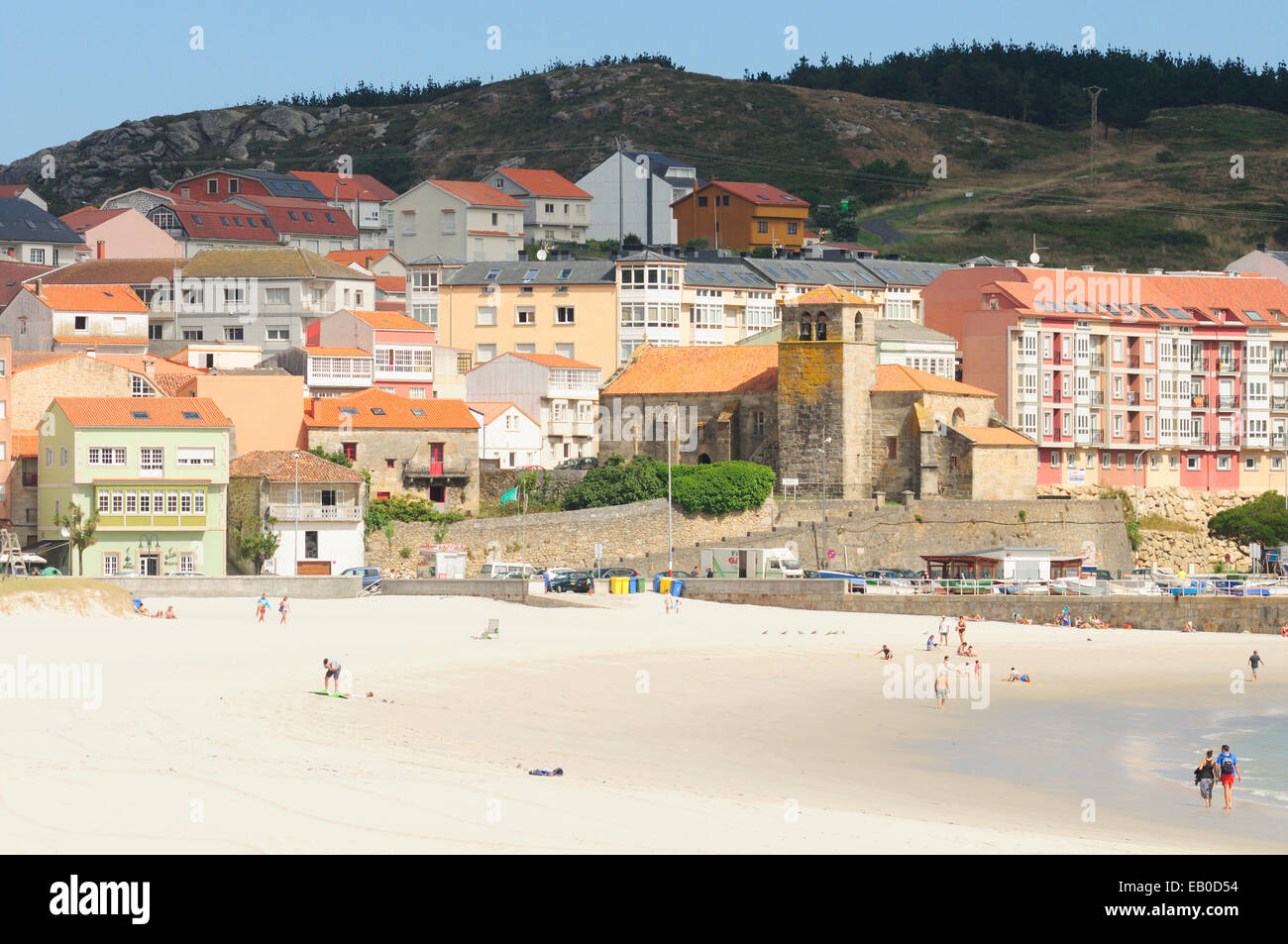 Der Strand von Laxe. Laxe, Galicien, Spanien Stockfoto