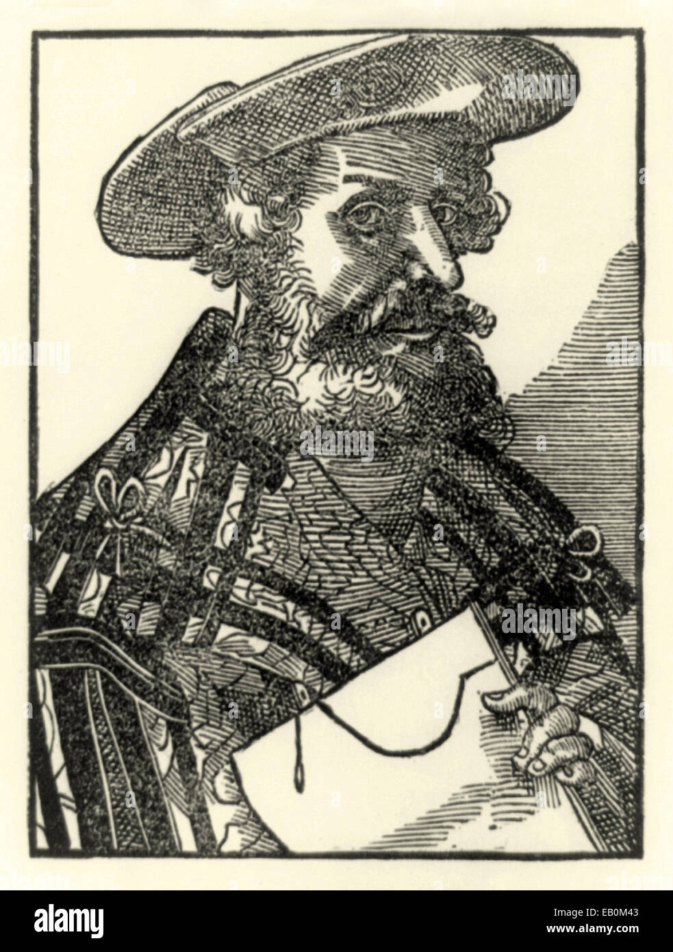 Holzschnitt-Porträt von Claudius Ptolemäus (90-168AD) veröffentlichte im Jahre 1587. Siehe Beschreibung für mehr Informationen. Stockfoto