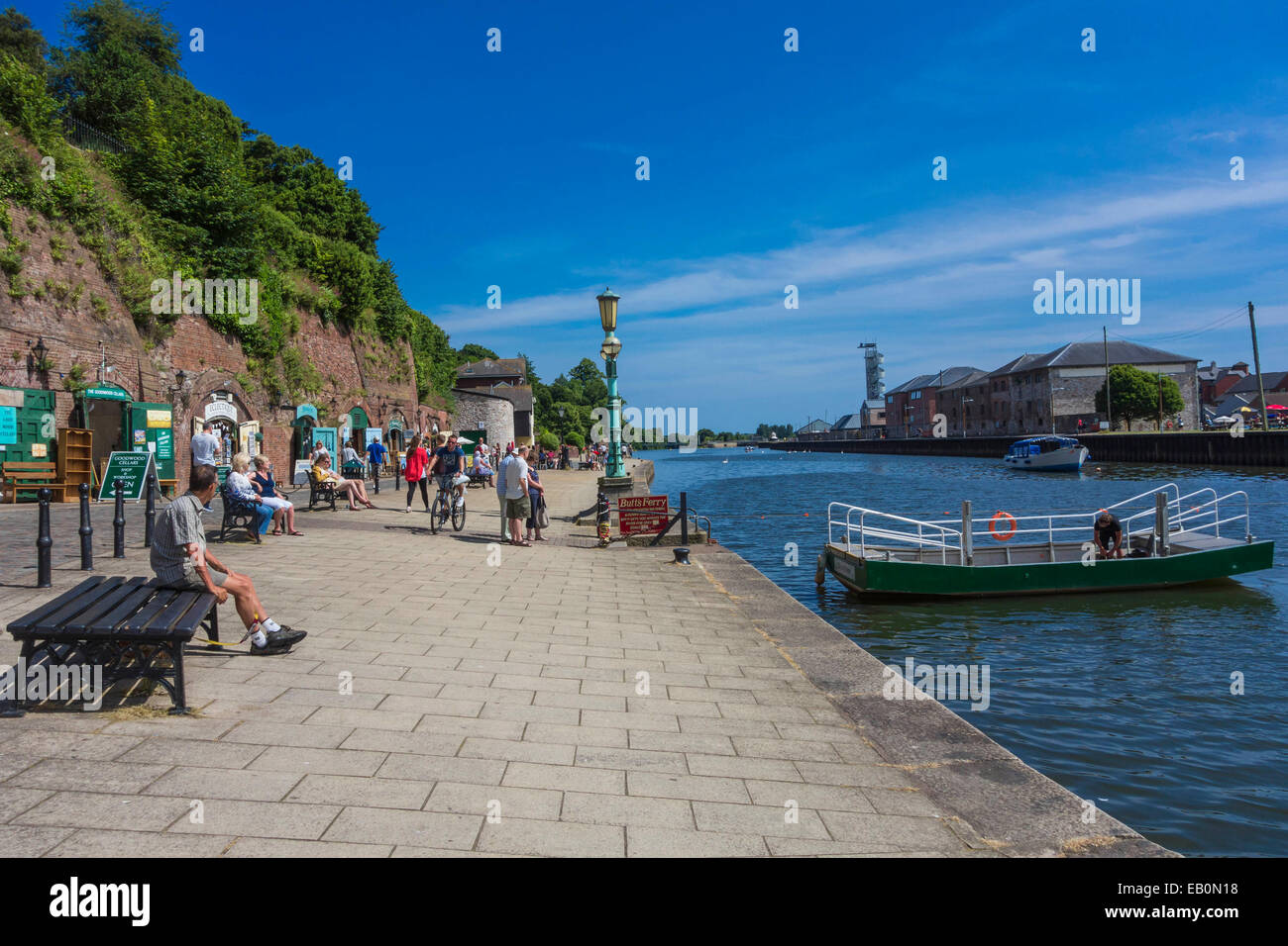 Fluß Exe fließt Exeter Kai Devon UK Stockfoto