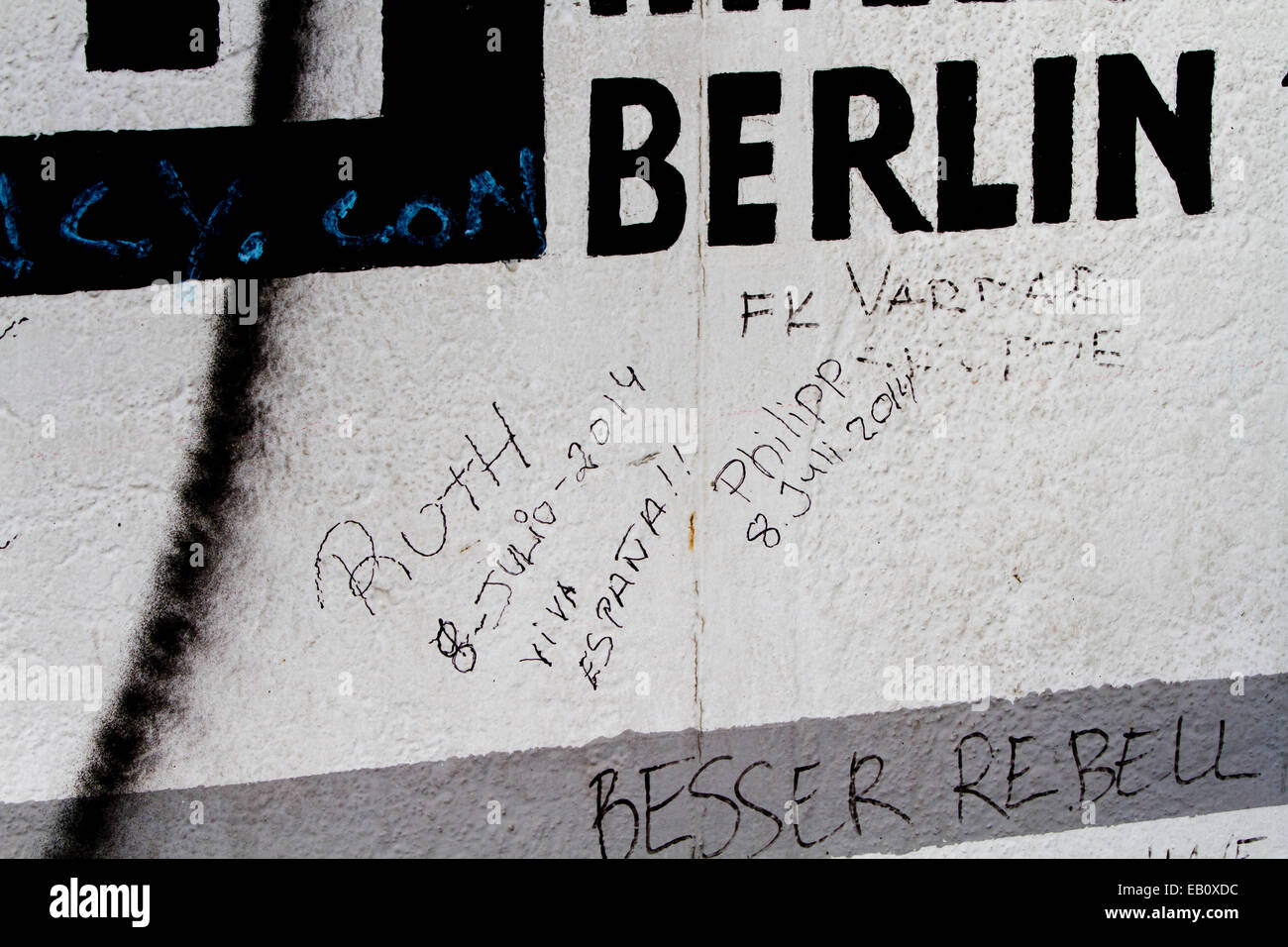 Berlin Wall Street Art Graffiti Berlin Writing tags Stockfoto