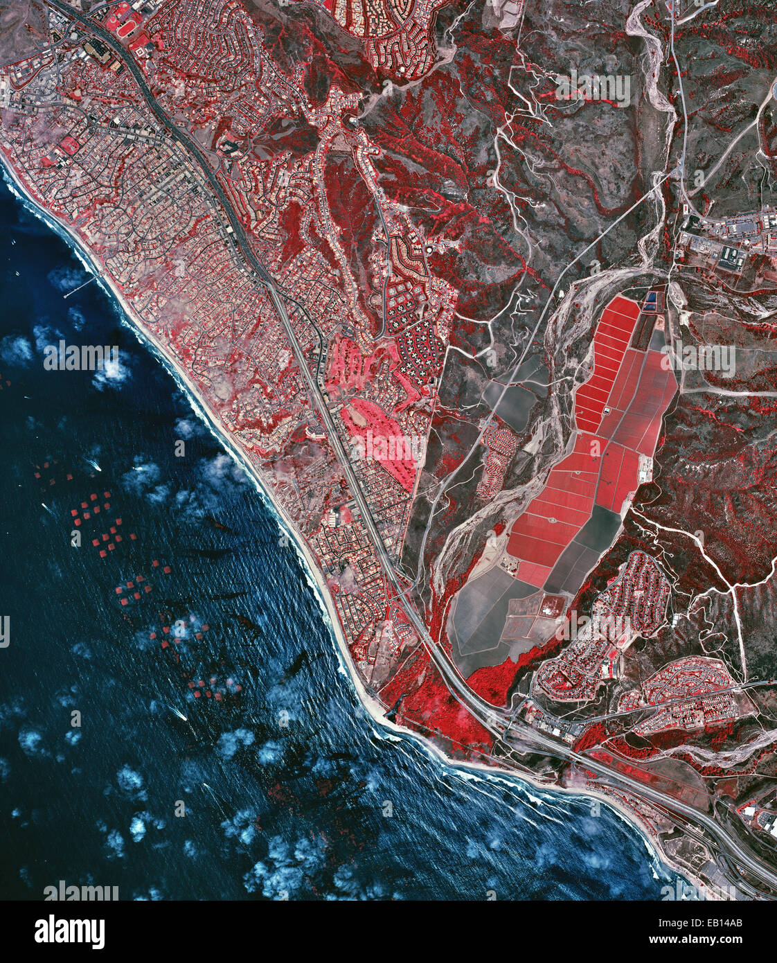 historische Infrarot-Luftaufnahme von San Clemente, Kalifornien, 2002 Stockfoto