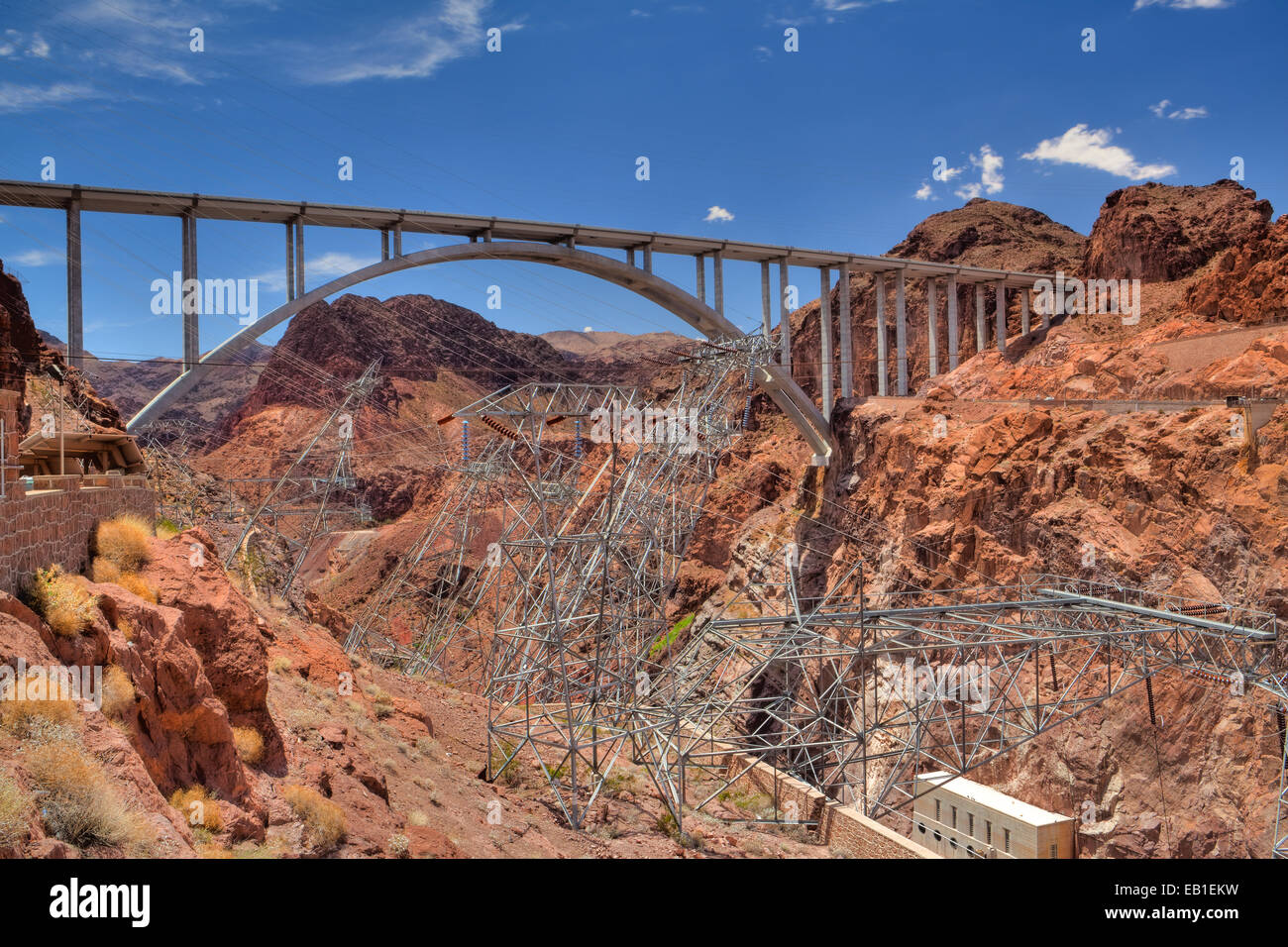 Der Hoover-Brücke von der Hoover Dam, Nevada - HDR-Bild Stockfoto