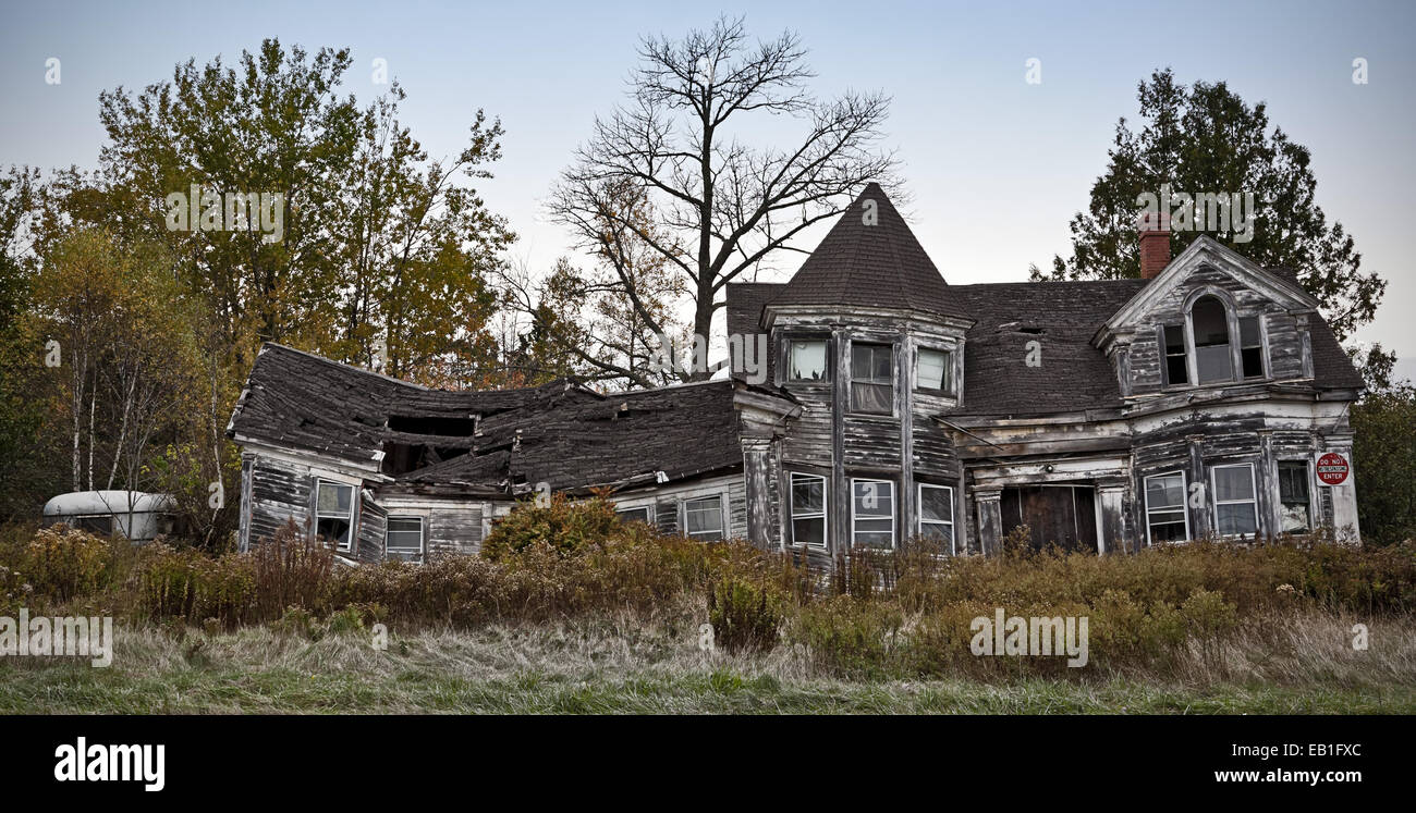 Verfallenes Haus Searsport, Maine, New England, USA Stockfoto