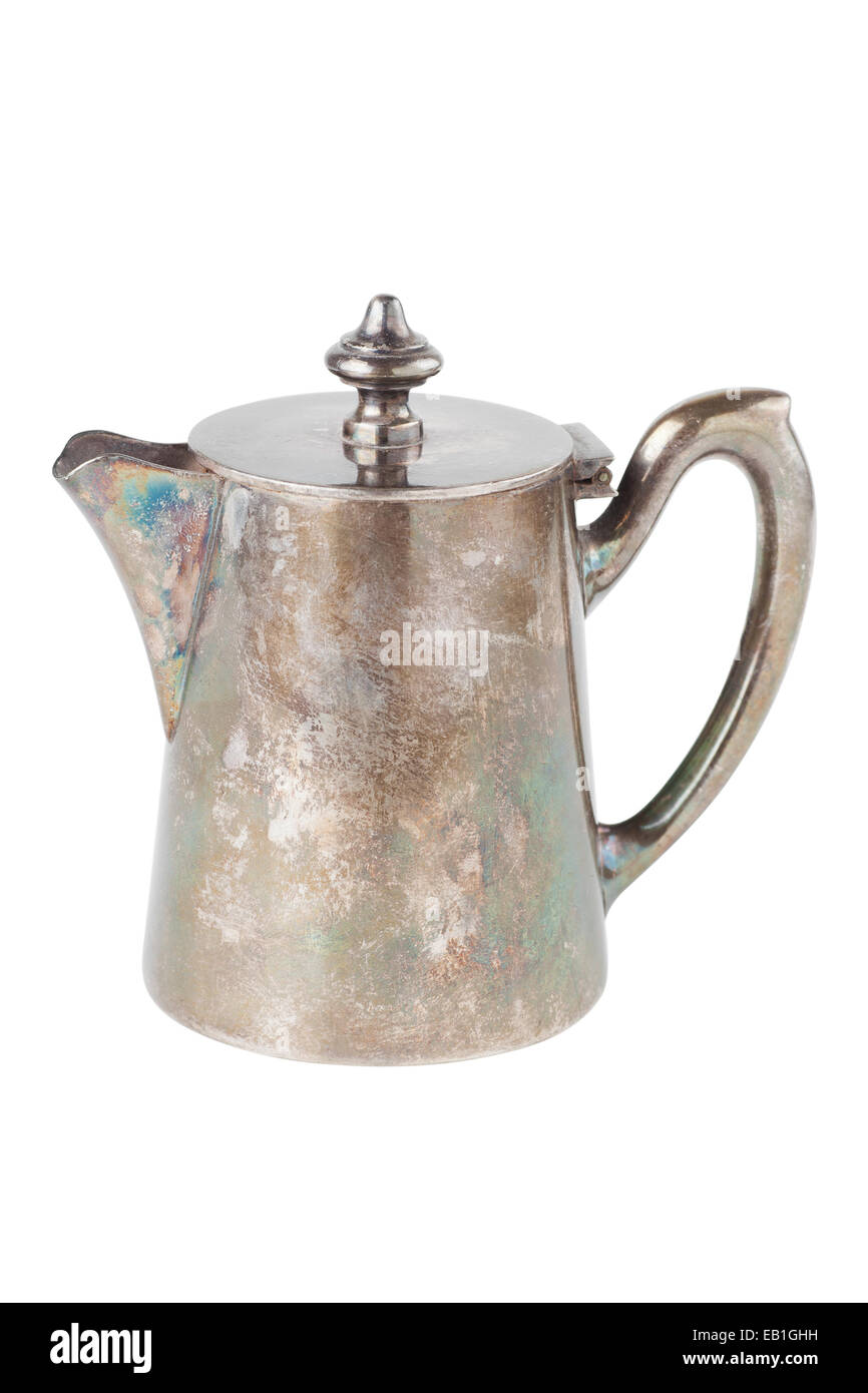 Retro-Teekanne oder Kaffeekanne, Kanne isoliert auf weißem Hintergrund Stockfoto