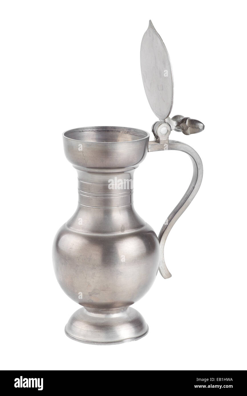 Retro-Teekanne oder Kaffeekanne, Kanne isoliert auf weißem Hintergrund Stockfoto
