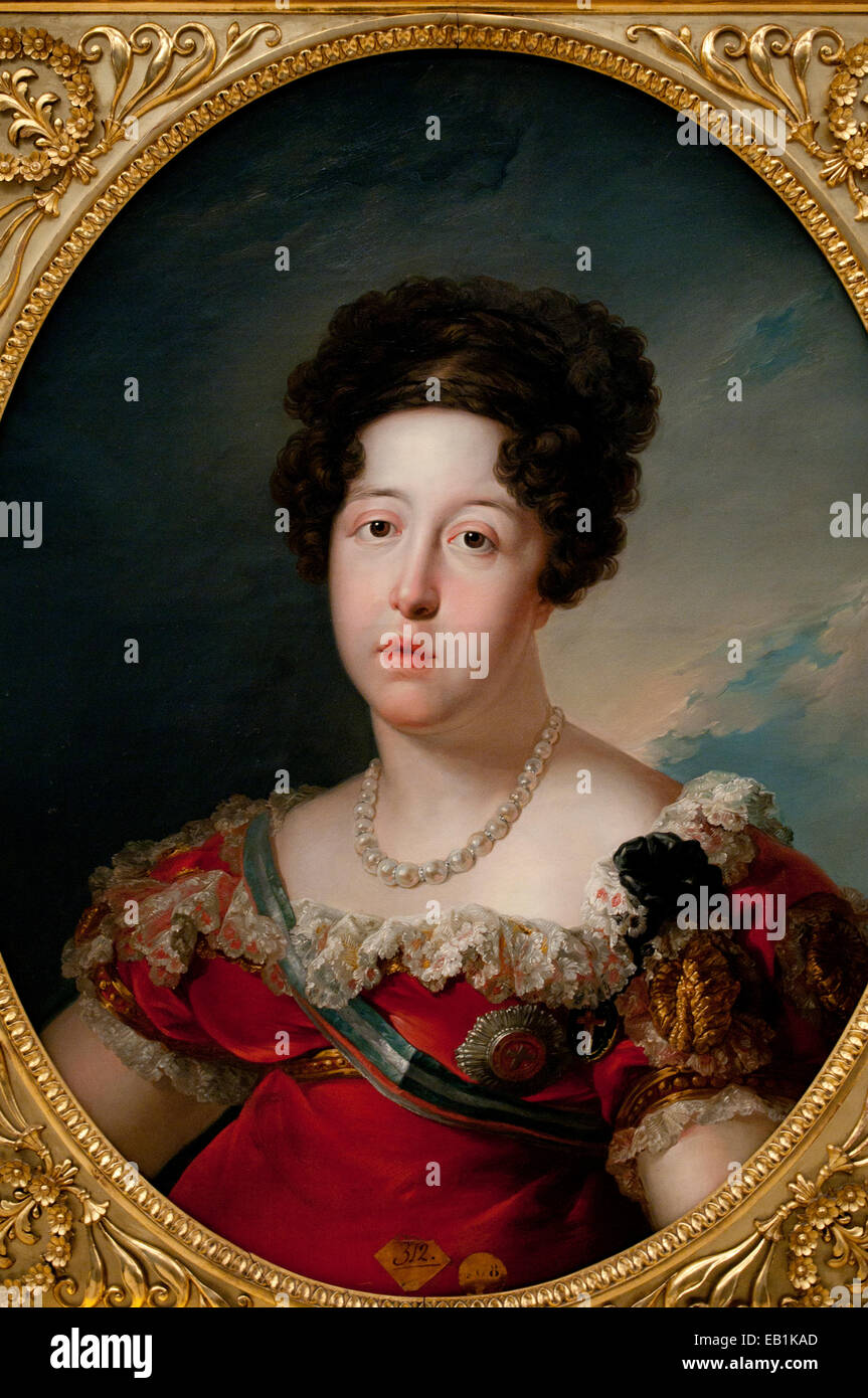 Maria Isabel von Portugal - Maria Isabel Francisca 1797 – 1818 Königin von Spanien 1820 Vicente López und Portaña 1772-1850-Spanisch Stockfoto