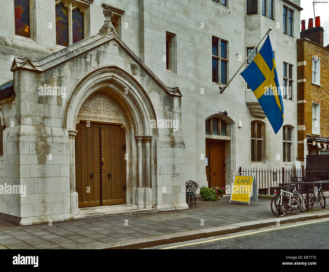 Die schwedische Kirche, Harcourt Street, London, England, UK Stockfoto