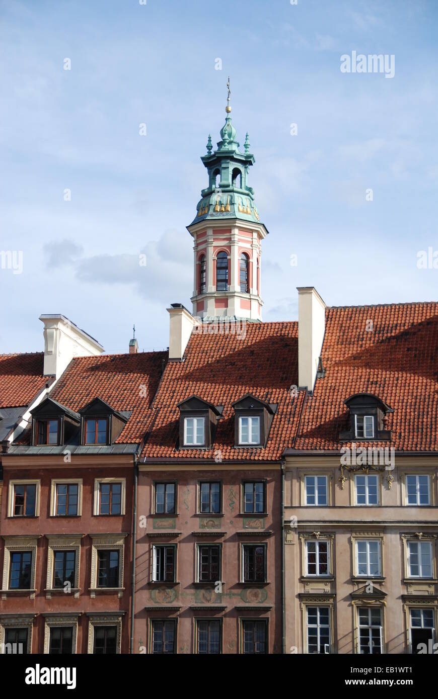 Rekonstruierten Gebäuden in der Altstadt von Warschau Polen Stockfoto