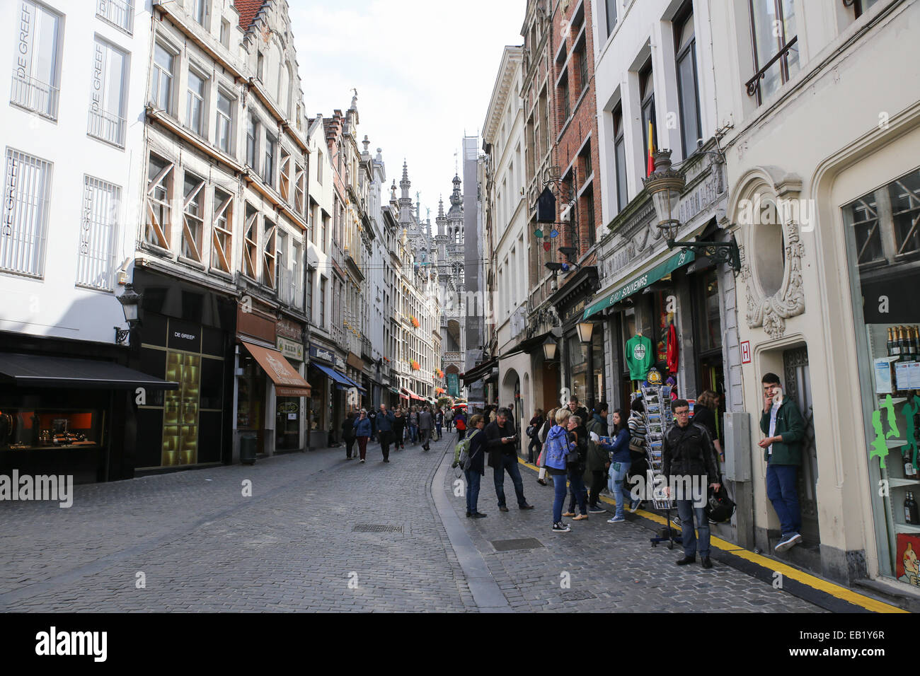 Brüsseler Straße Straße Touristen Stockfoto