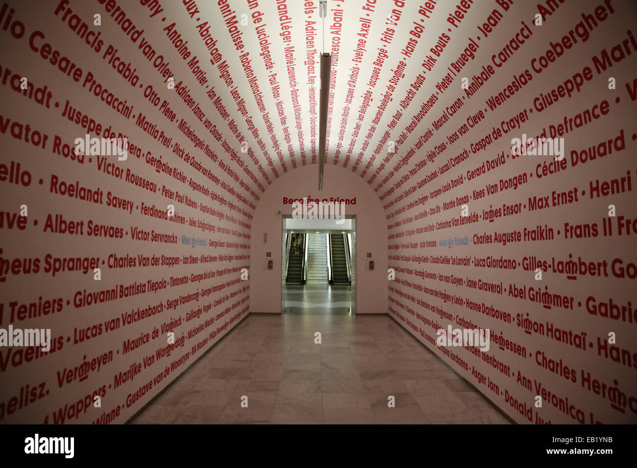 unterirdische Tunnel Brüssel Fine Arts museum Stockfoto