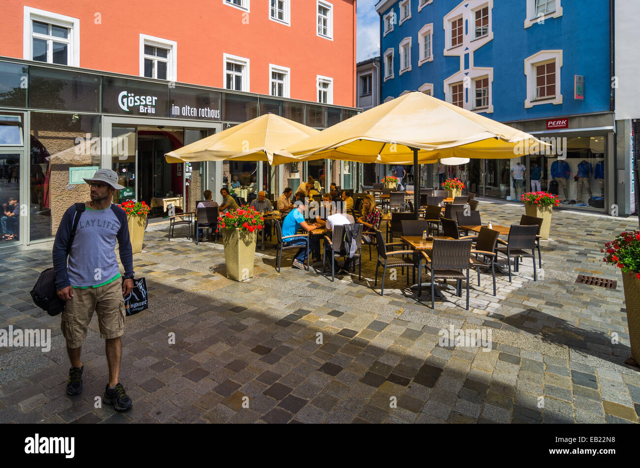 Urbane Teil der österreichischen Alpen. Stockfoto