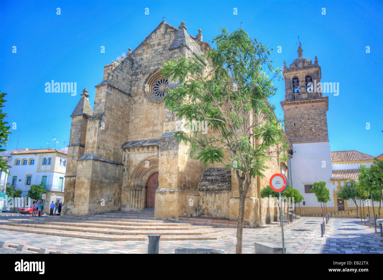 HDR von Santa Marina de Aguas Santas Kirche, Plaza de Santa Marina, Córdoba, Andalusien, Spanien, Europa Stockfoto