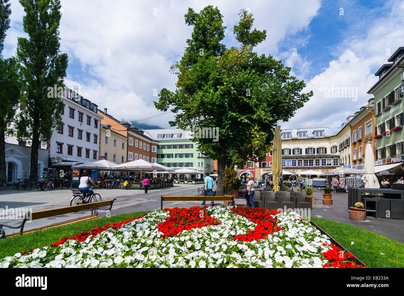 Urbane Teil der österreichischen Alpen. Stockfoto