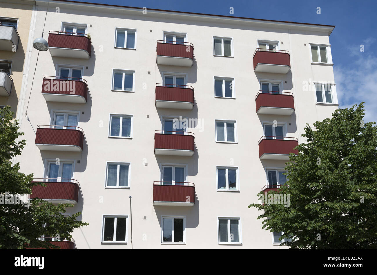 Wohnungen im Stadtteil Töölö, Helsinki, Finnland Stockfoto