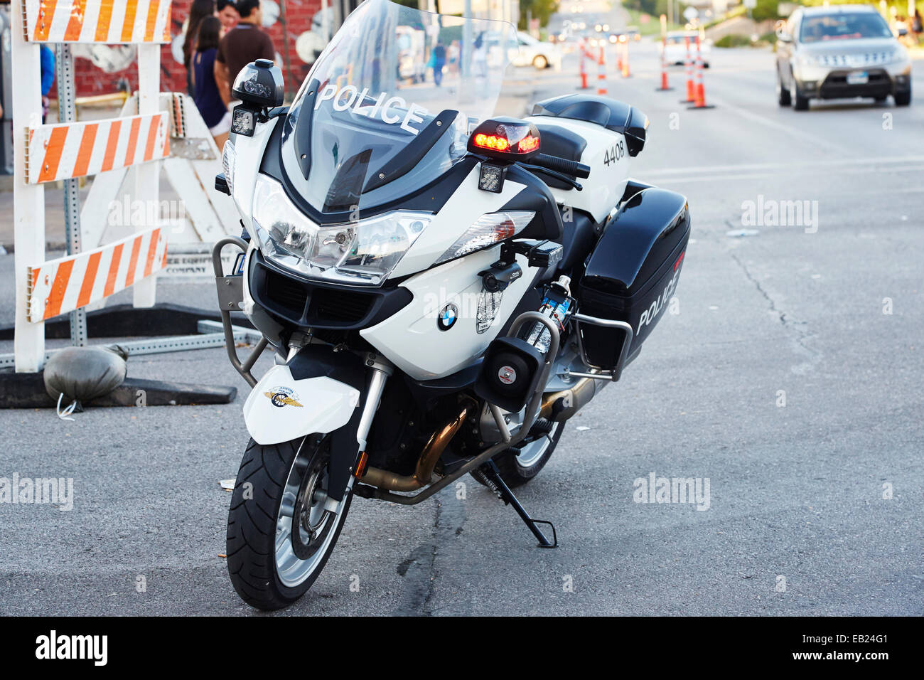 Polizei Motorrad, Austin, Texas Stockfoto