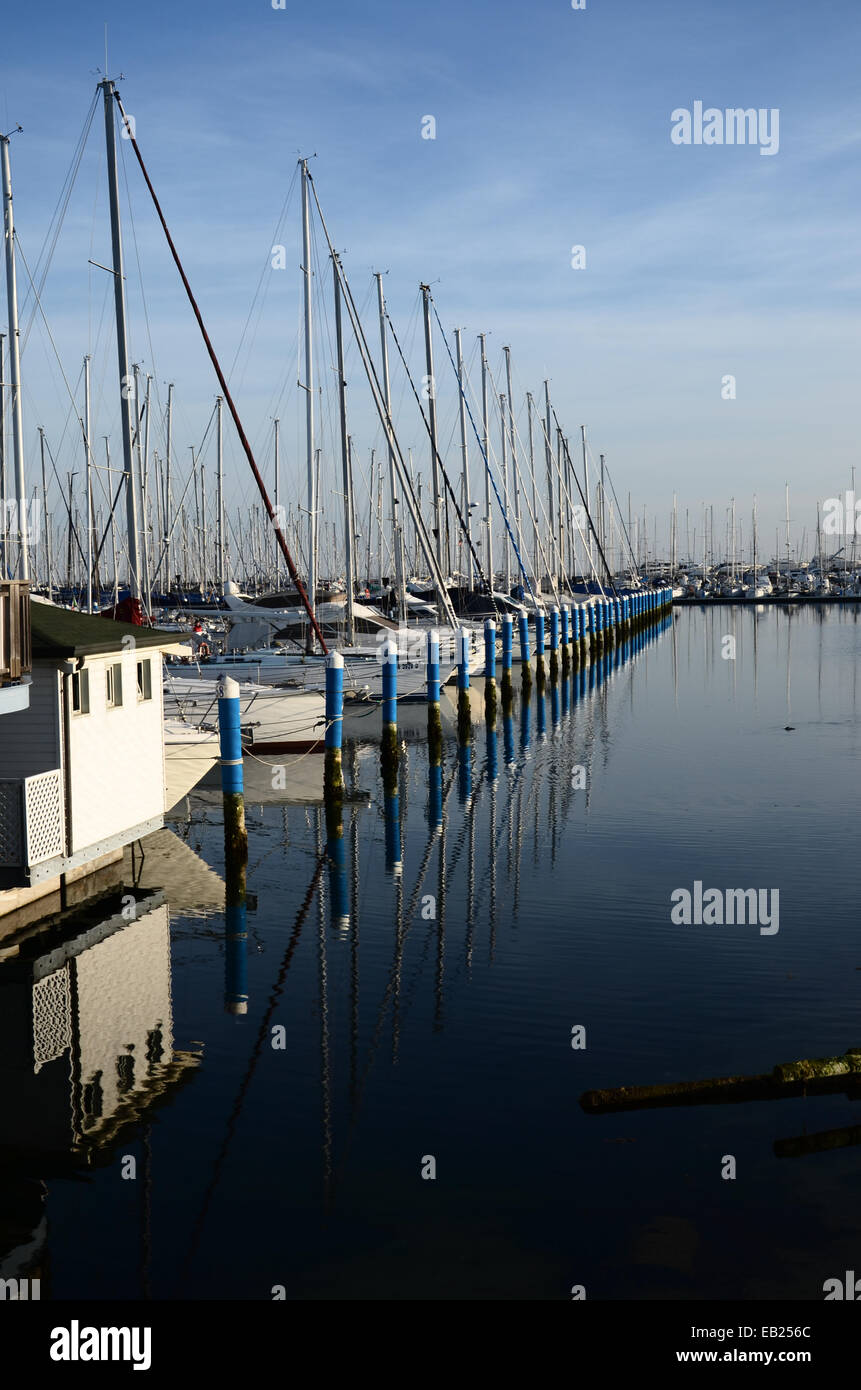 Ravenna, Boote verankert an der pier Stockfoto