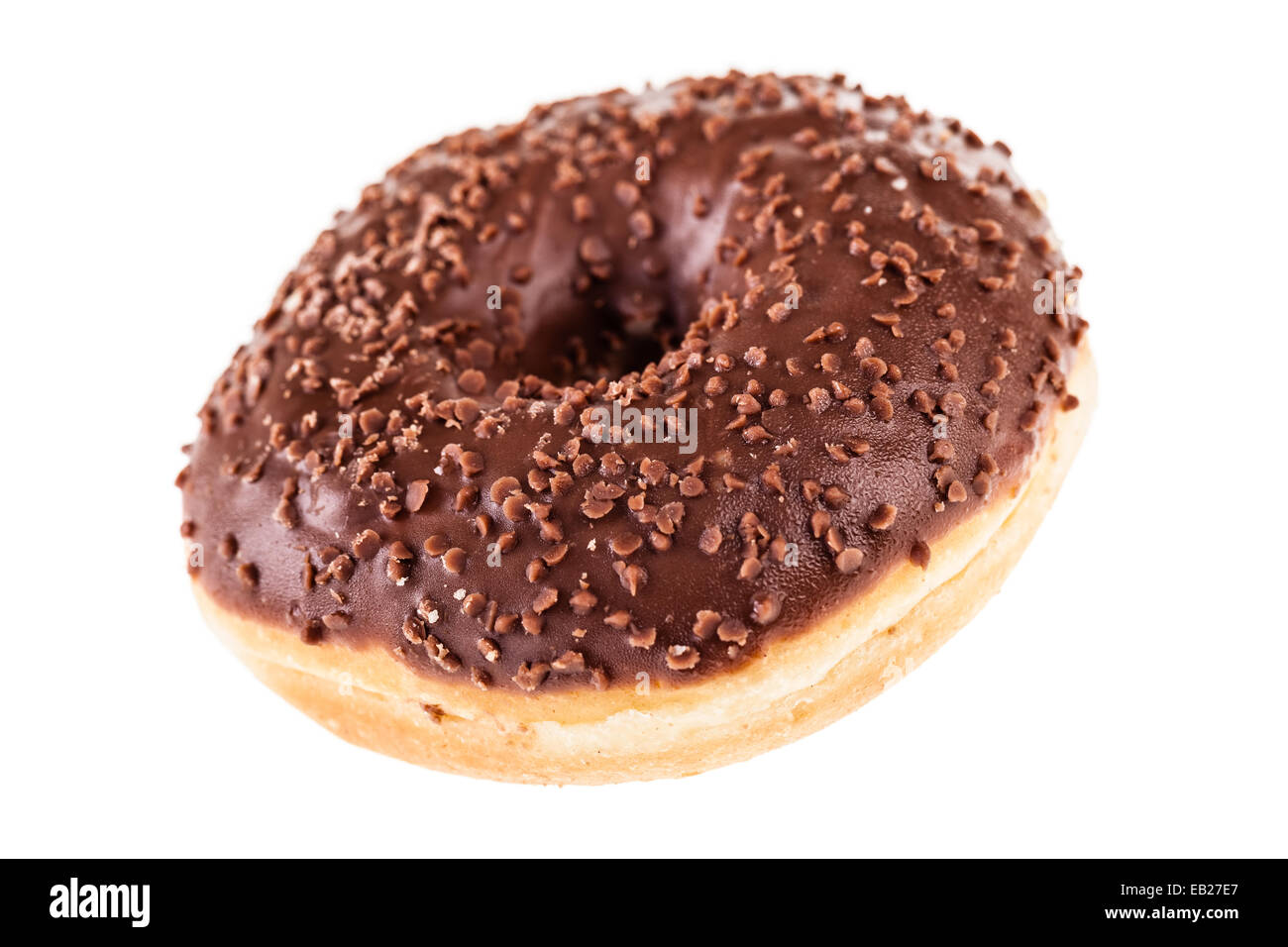 leckere leckere Donuts, die über einen weißen Hintergrund isoliert ...