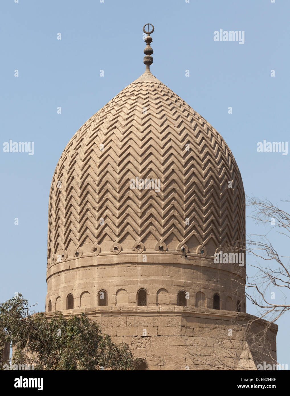 Detail der Kuppel des Mausoleums, komplexe von Sultan Inal, Kairo, Ägypten Stockfoto