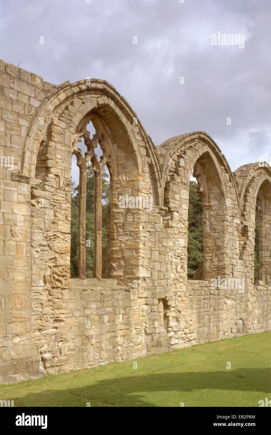 Kirche-Fenster in der Nordwand des Blattes, Finchale Priorat, County Durham, Großbritannien Stockfoto