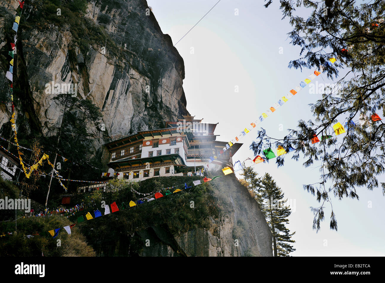 Kloster und Tempel der Taktshang-Lhakang, auch genannt die "Tiger Höhle" Paro-Tal, Paro District, Bhutan Stockfoto