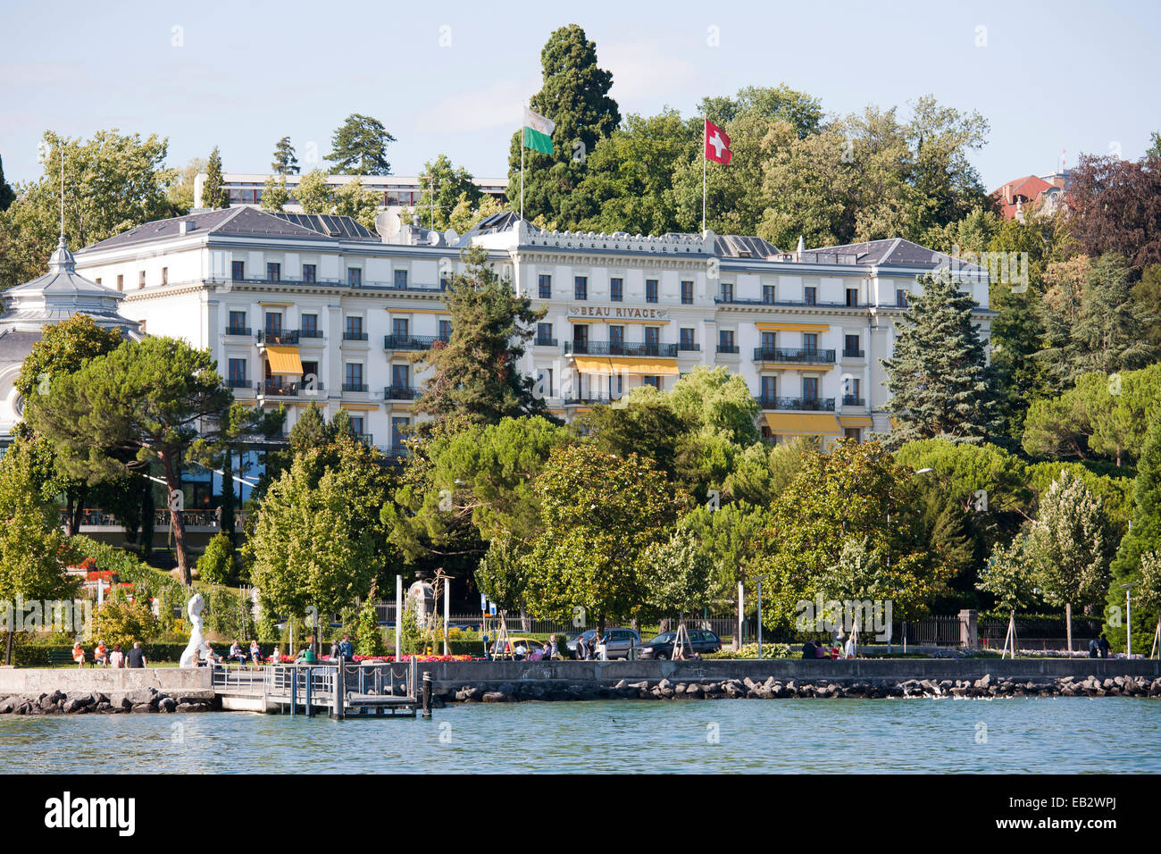 Hotel Beau Rivage, Promenade, Lausanne, Schweiz, Europa Stockfoto