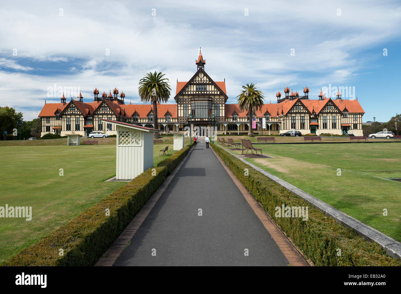 Badehaus im Goverment Gärten, Museum für Kunst und Geschichte, Rotorua, Nordinsel, Neuseeland Stockfoto