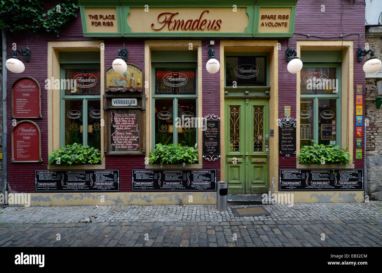 Amadeus Restaurant, Gent, flämische Region, Belgien Stockfoto