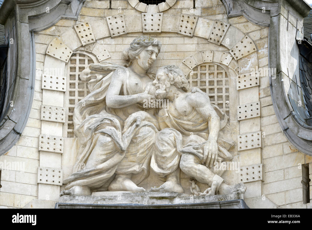 Relief "der Engel von Gent", Gent, flämische Region, Belgien Stockfoto