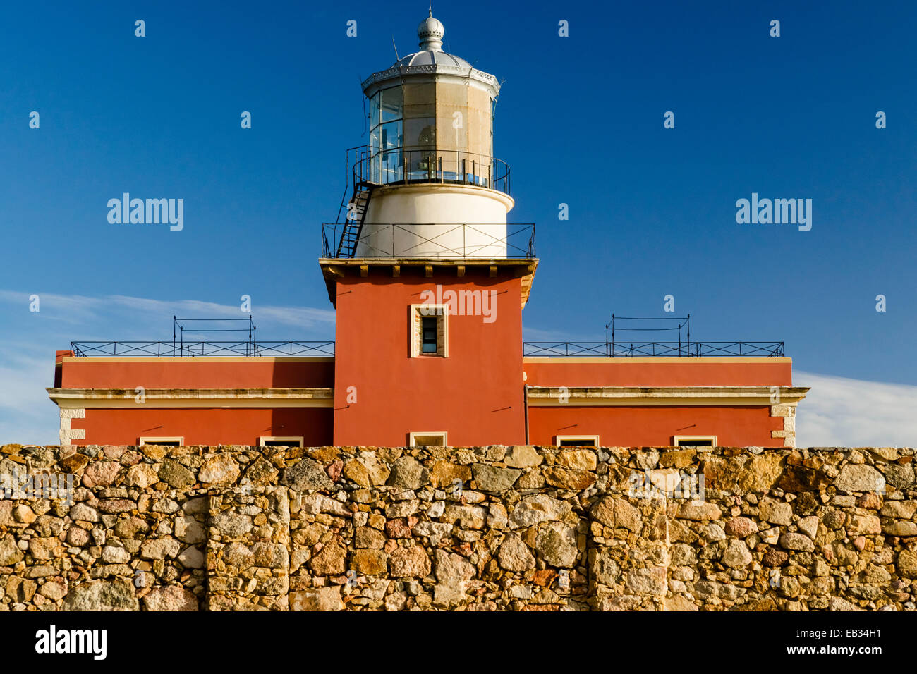 Leuchtturm am Kap Spartivento, Chia, Domus de Maria, Sardinien, Italien Stockfoto