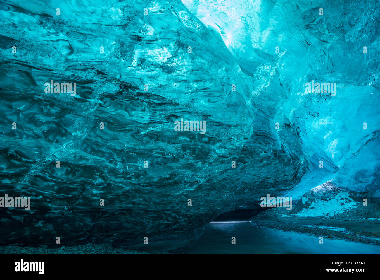 Eishöhle unter dem Vatnajökull, Island Stockfoto