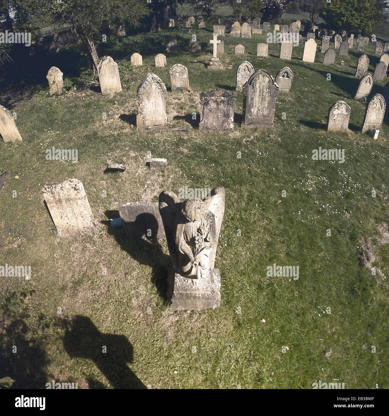 Luftaufnahme des Friedhofs Stockfoto