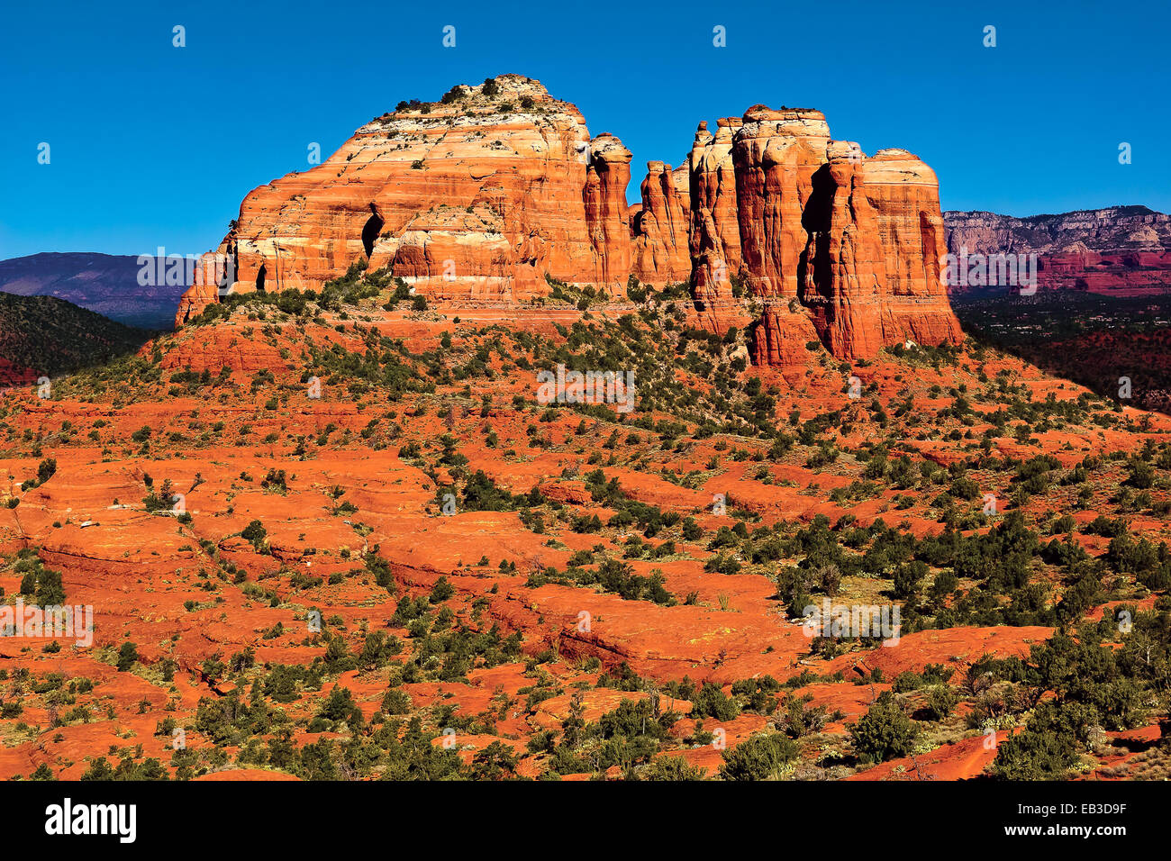 USA, Arizona, Yavapai County, Sedona, Cathedral Rock angesehen von Hiline Trail Vista East side Stockfoto