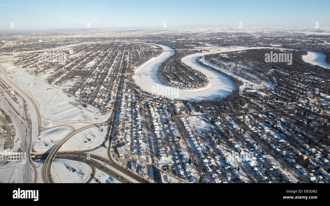 Kanada, Manitoba, Winnipeg, Blick auf Fluss winnipeg Stockfoto