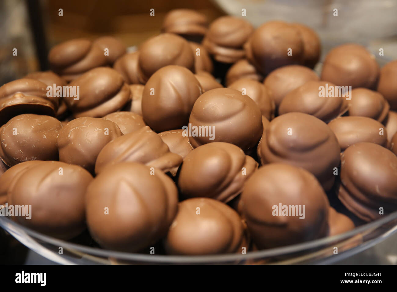 Brüssel-Schokoladen-Pralinen Stockfoto