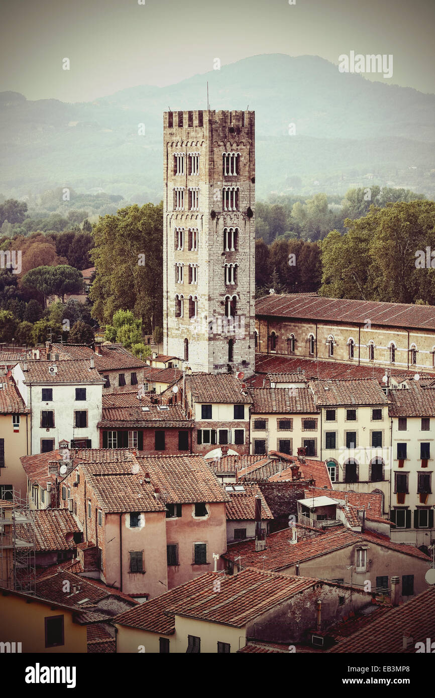 Retro verblasst gestalteten Bild von Lucca in Italien. Stockfoto