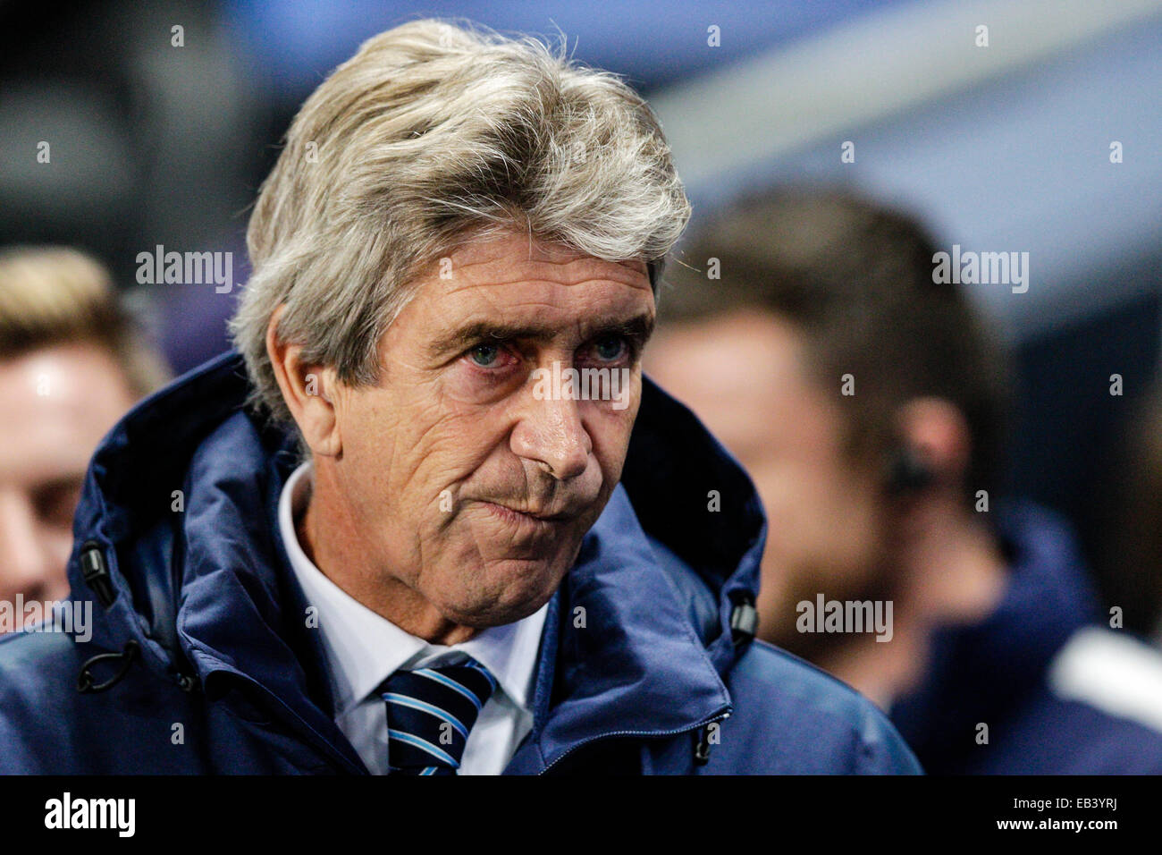 Manchester, UK. 25. November 2014. Champions League Gruppenphase. Manchester City gegen FC Bayern München. Manchester City-Trainer Manuel Pellegrini Credit: Action Plus Sport/Alamy Live News Stockfoto