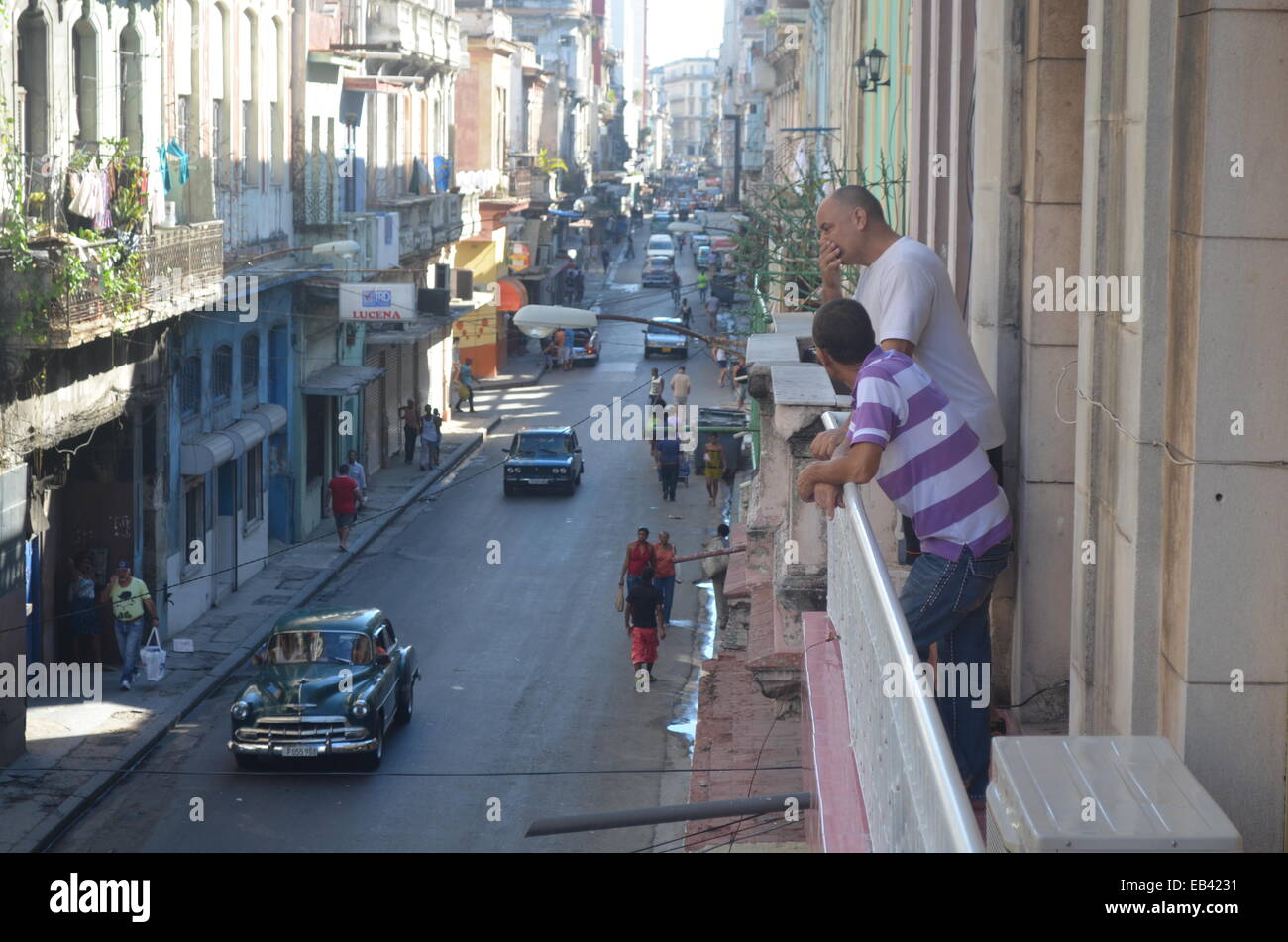 Die Straßen von Centro Habana / Habana Vieja Bezirke von Havanna, Kuba Stockfoto