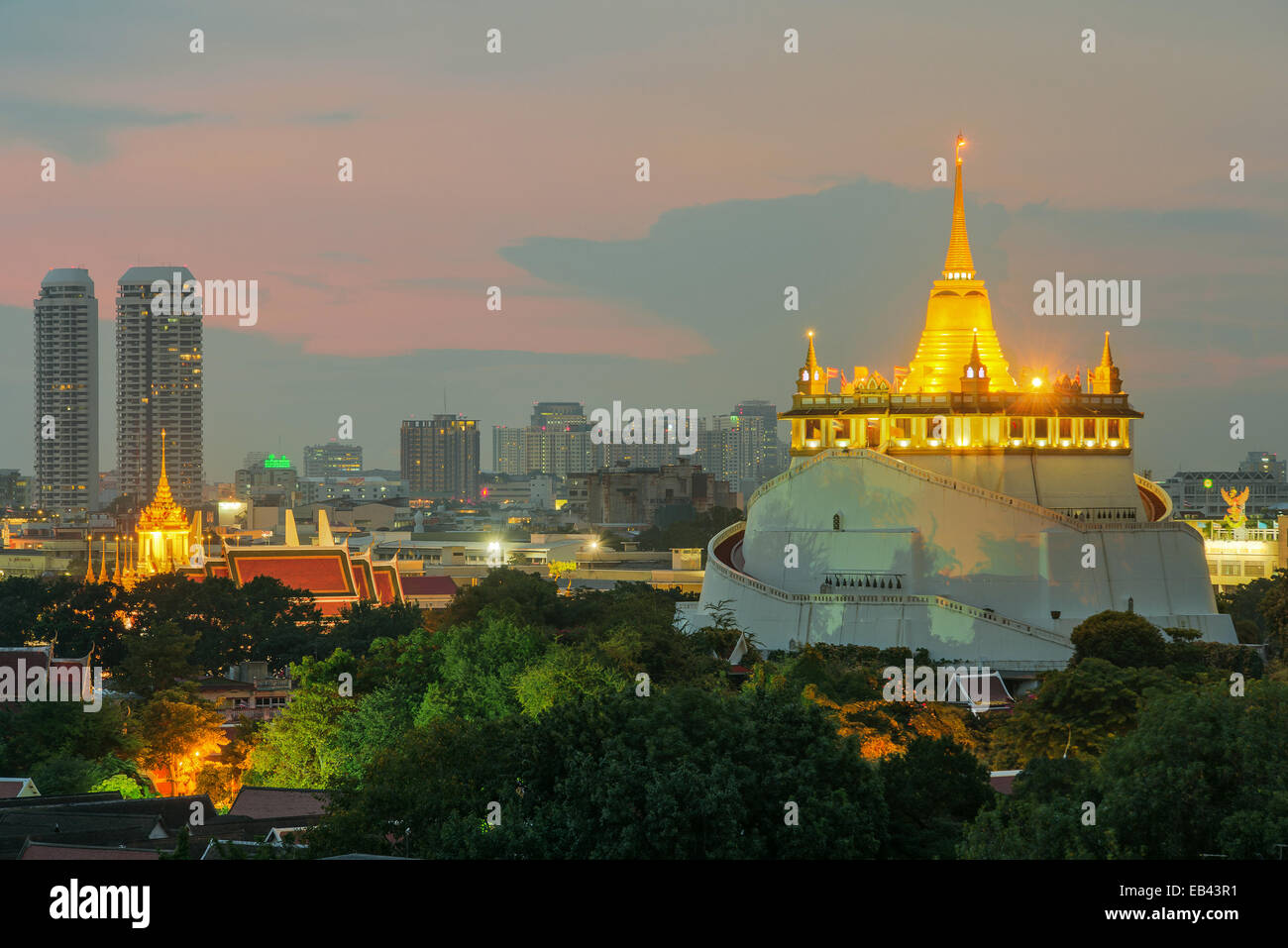 Der Golden Mount. Wahrzeichen von Bangkok, Thailand Reisen Stockfoto