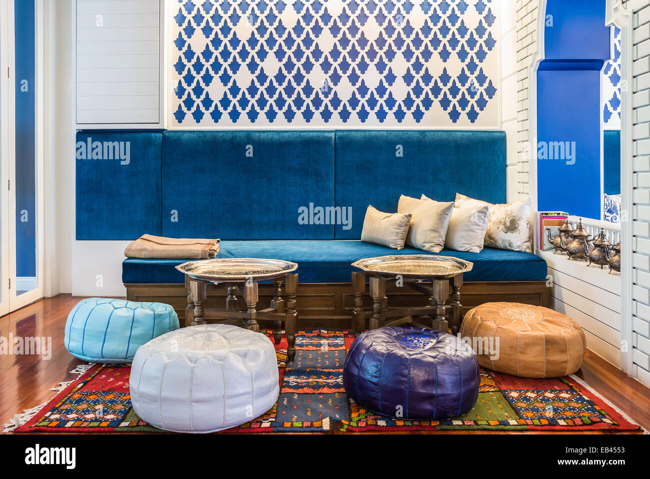 Wohnzimmer im marokkanischen Stil Stockfoto