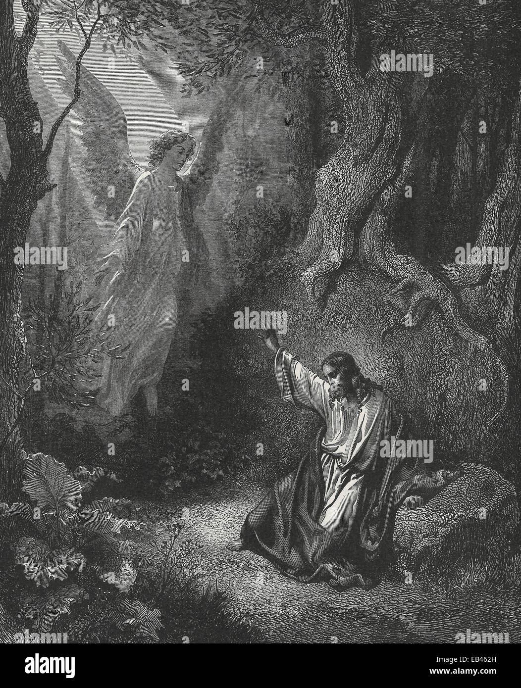 Jesus Todesangst im Garten Gethsemane Stockfoto