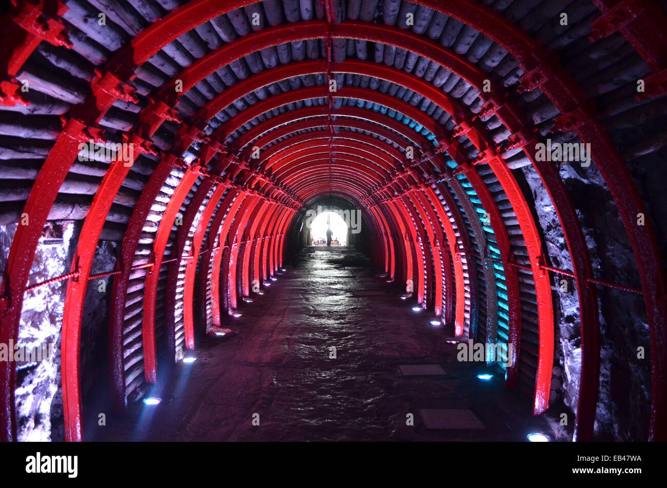 Tunnel am Eingang die Salz-Kathedrale Zipaquira, eine beliebte Touristenattraktion in der Nähe von Bogota, Kolumbien Stockfoto