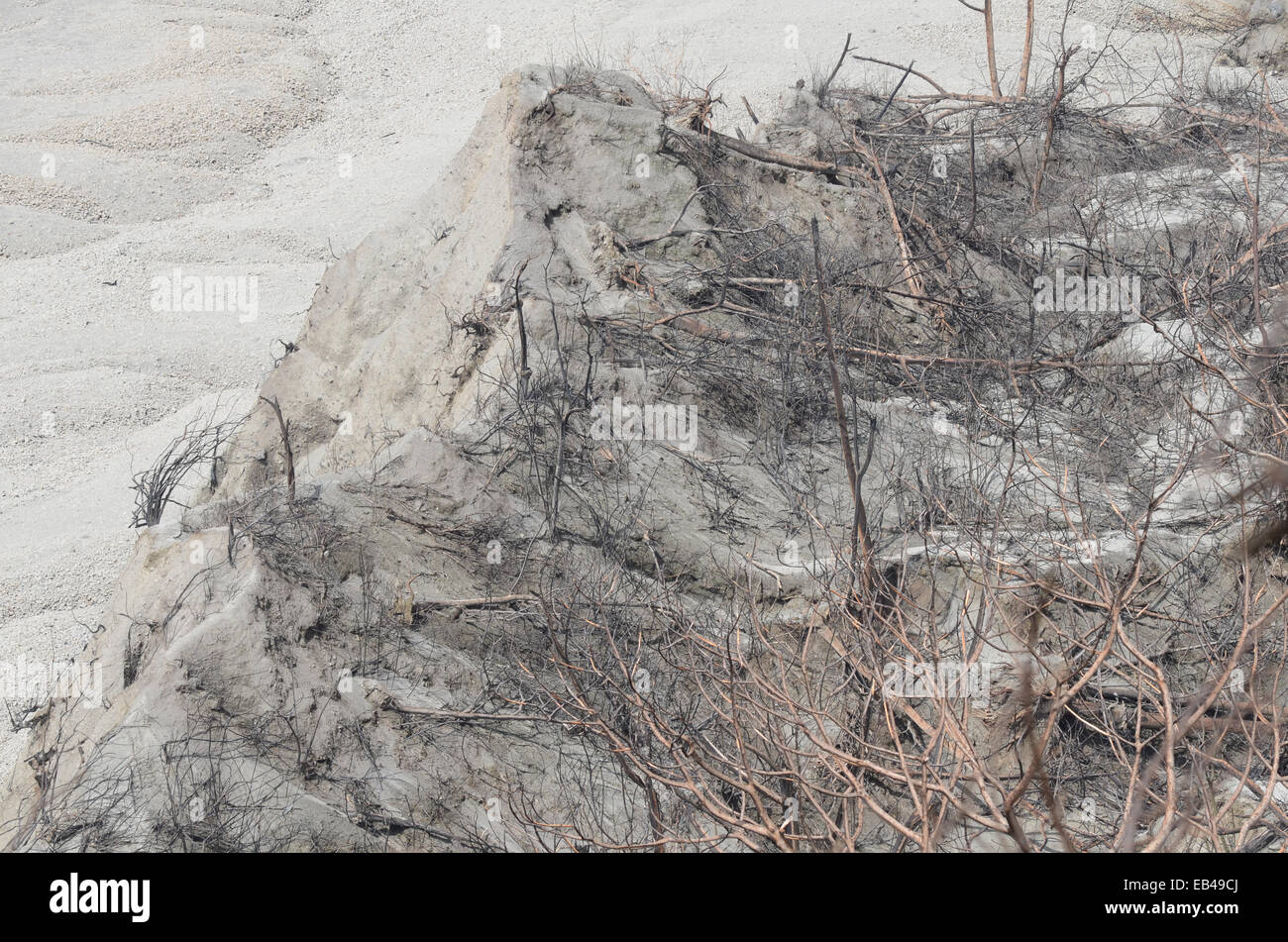 Der Natur neue Landschaft, erstellt durch den Ausbruch des Mount Kelud, füllt ein Meer aus Sand Schluchten Stockfoto