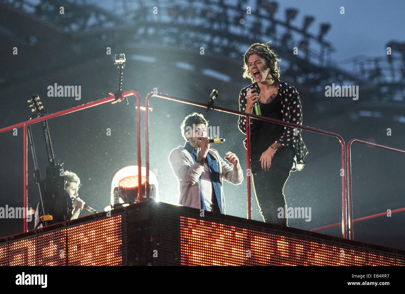 Eine Richtung (Harry Styles, Zayn Malik, Louis Tomlinson, Niall Horan, Liam Payne) führen im Croke Park...  Mitwirkende: Eine Richtung wo: Dublin, Irland bei: 24. Mai 2014 Stockfoto