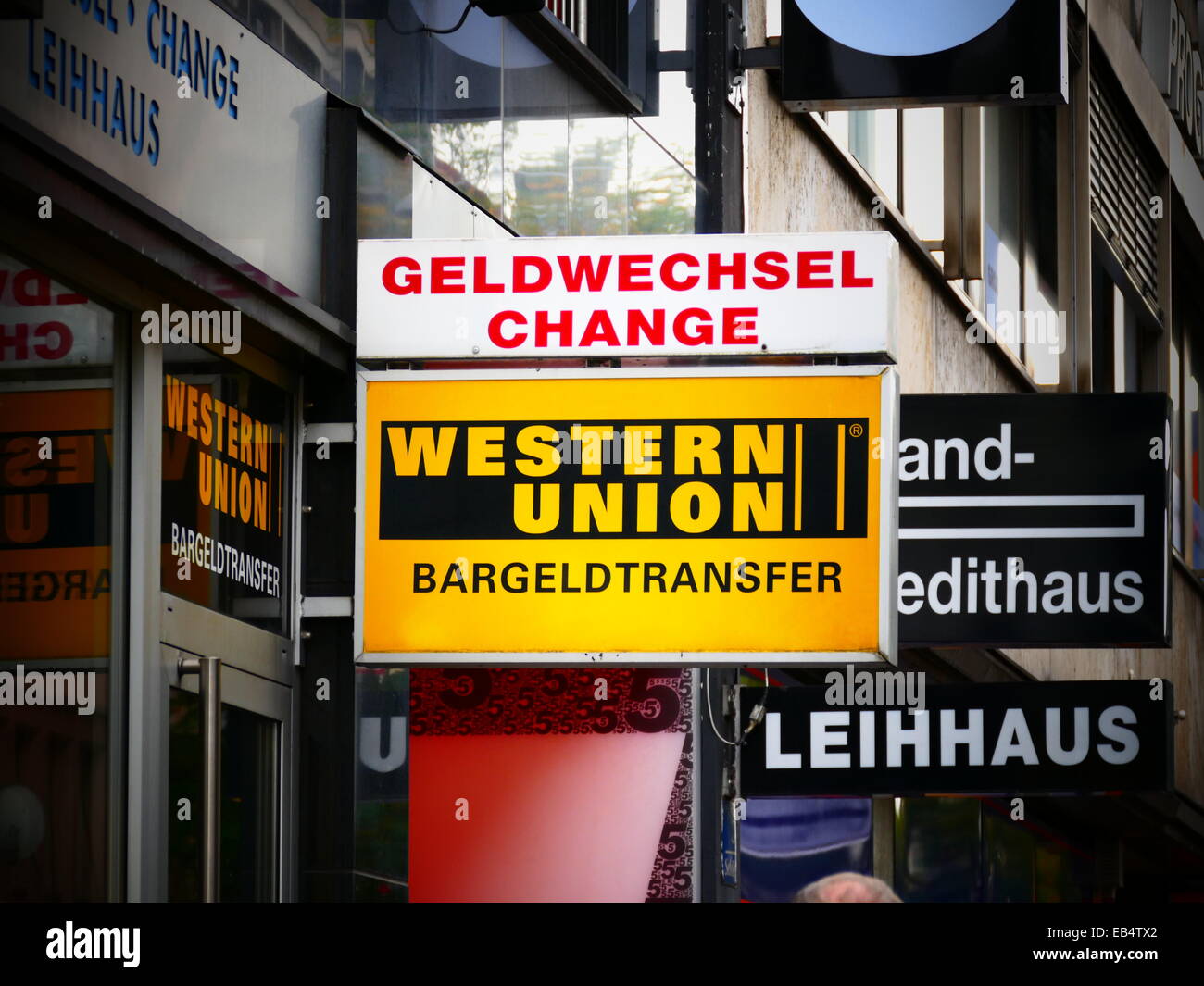 Western Union Money Transfer-service Stockfoto