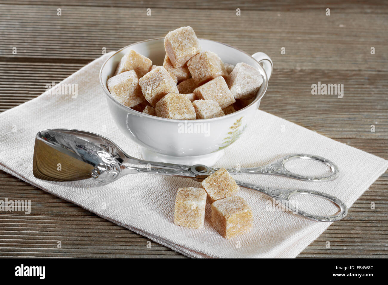 Braune Klumpen Zucker Stockfoto