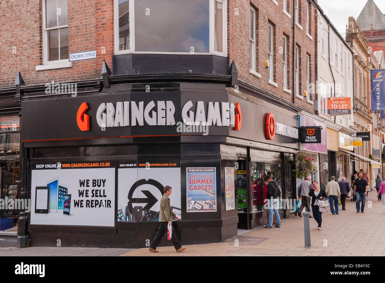Die Granger-Spiele und Trade-Nation Shop speichern in Darlington, County Durham, England, Großbritannien, Uk Stockfoto