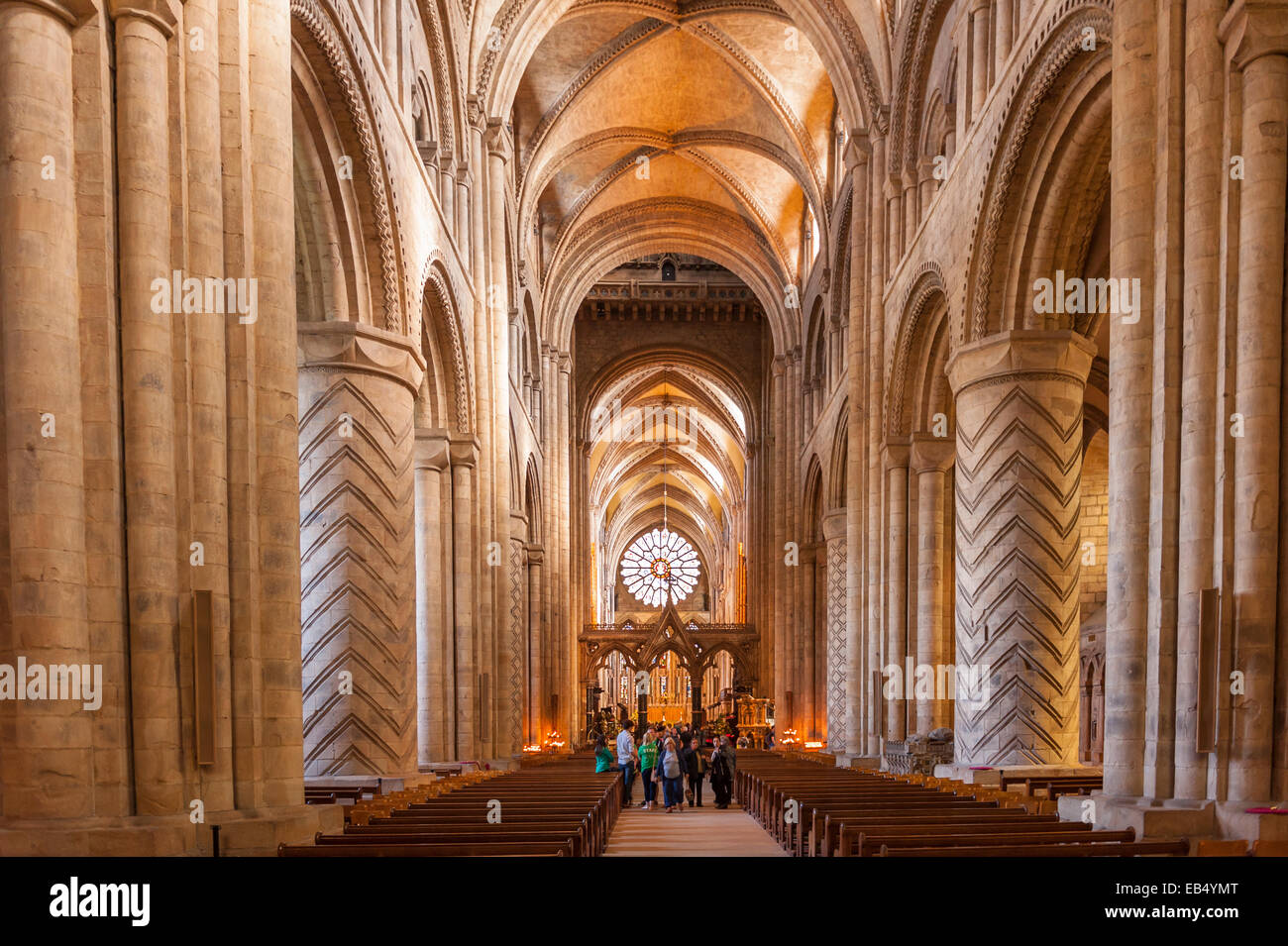 England Durham Interior Durham Cathedral Stockfotos