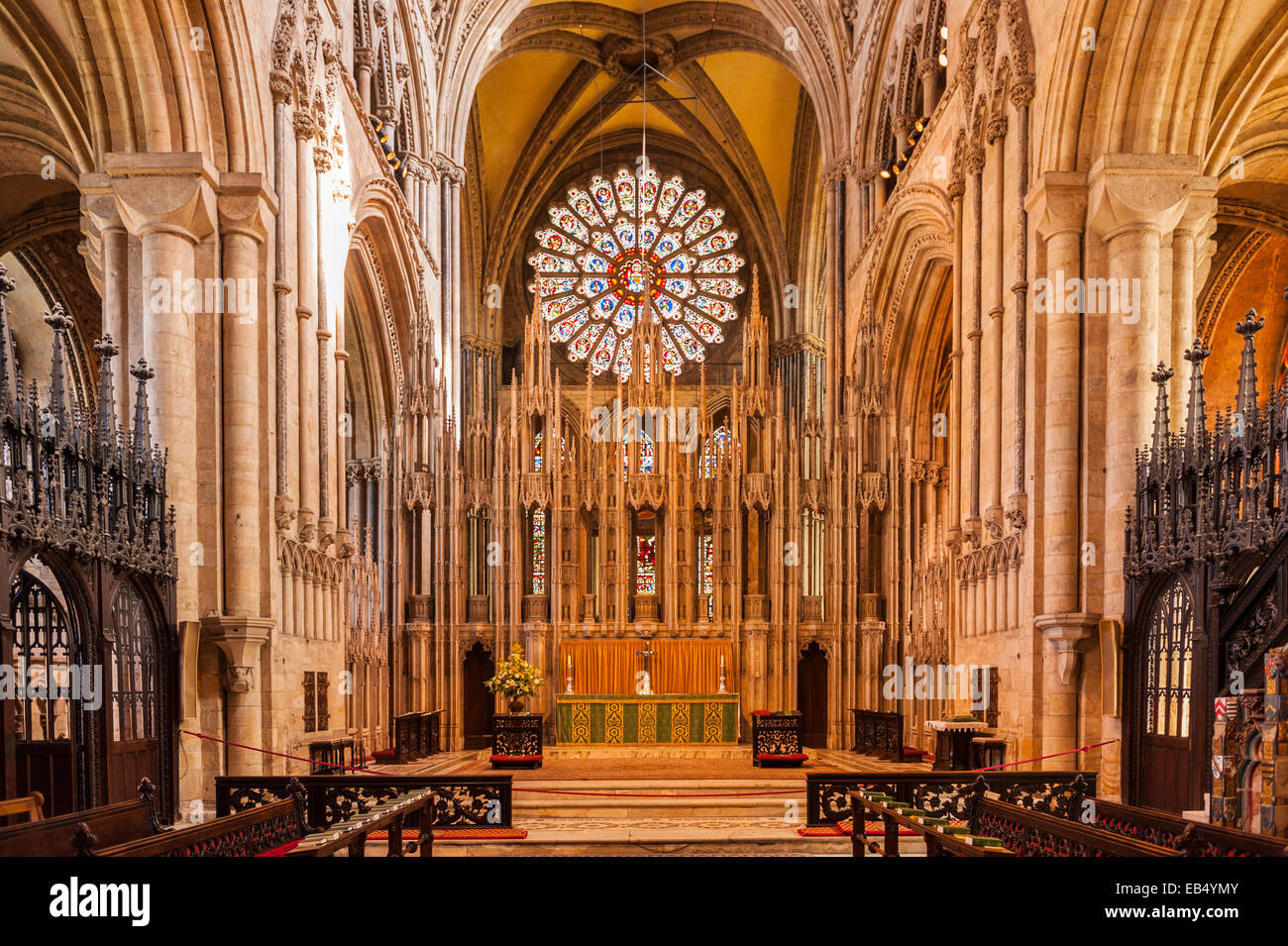 England Durham Interior Durham Cathedral Stockfotos