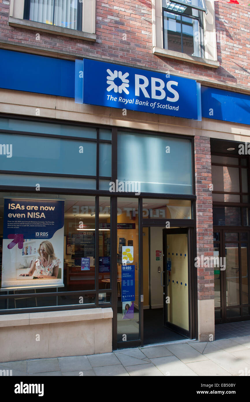Die RBS Royal Bank of Scotland in Durham, England, Großbritannien, Vereinigtes Königreich Stockfoto
